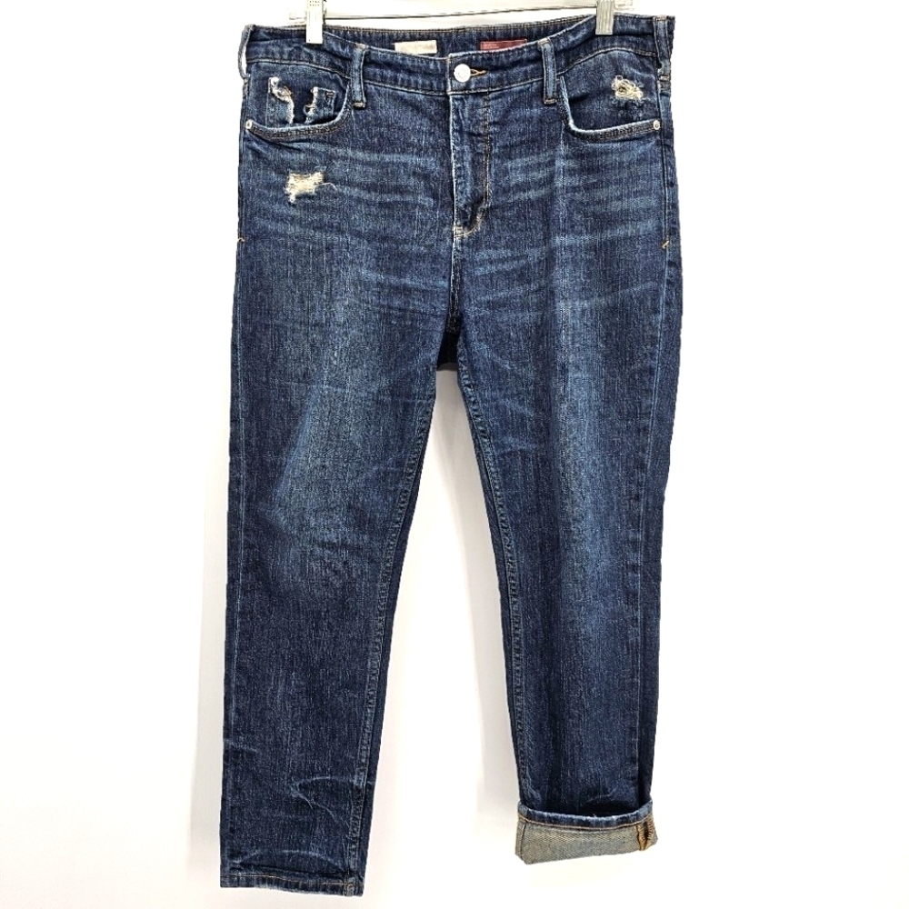 Anthropologie Pilcro Heritage Boyfriend Womens 29 Jeans Denim Blue Distress